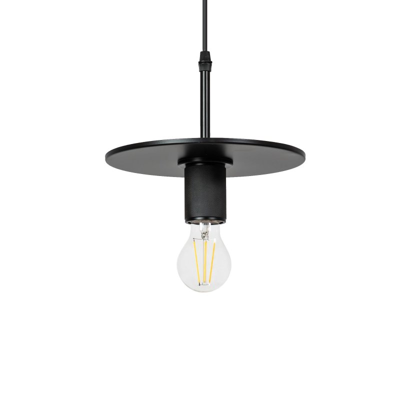 Pendant Lamp TOOLIGHT APP1180-1CP FLAT Black Metal E27 1-light point