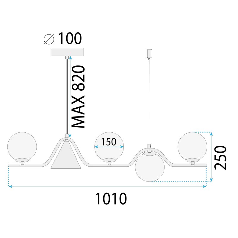 CEILING LAMP CHANDELIER TOOLIGHT APP1662-5CP GOLD