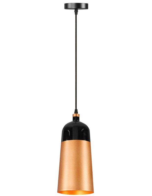 Pendant Lamp TOOLIGHT APP196 FOX B Bell Metal Black - Gold Pink E27 1-light point