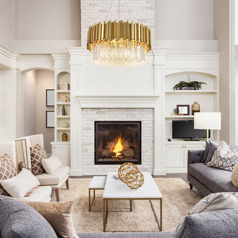 Chandelier Toolight APP601-C Crystal Gold 4-light points E14 38x38x13,5cm