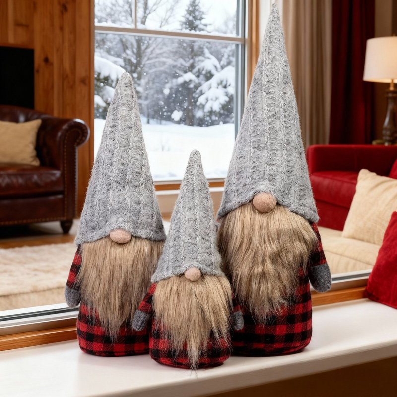 CHRISTMAS GNOME SET TUTUMI YX055 RED GREY