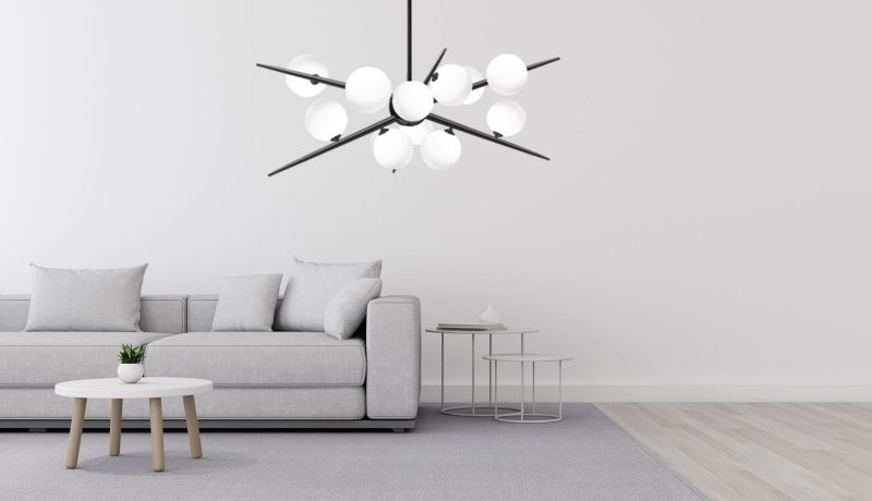 Pendant Lamp TOOLIGHT APP999-12CP Ball Black 12-light points G9 65x70x90cm