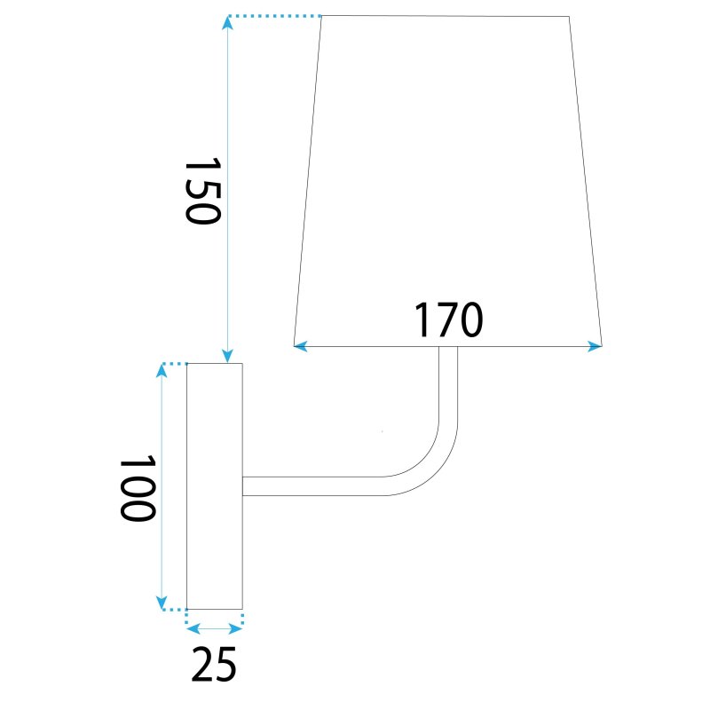 WALL LAMP TOOLIGHT APP1612-1W BLACK
