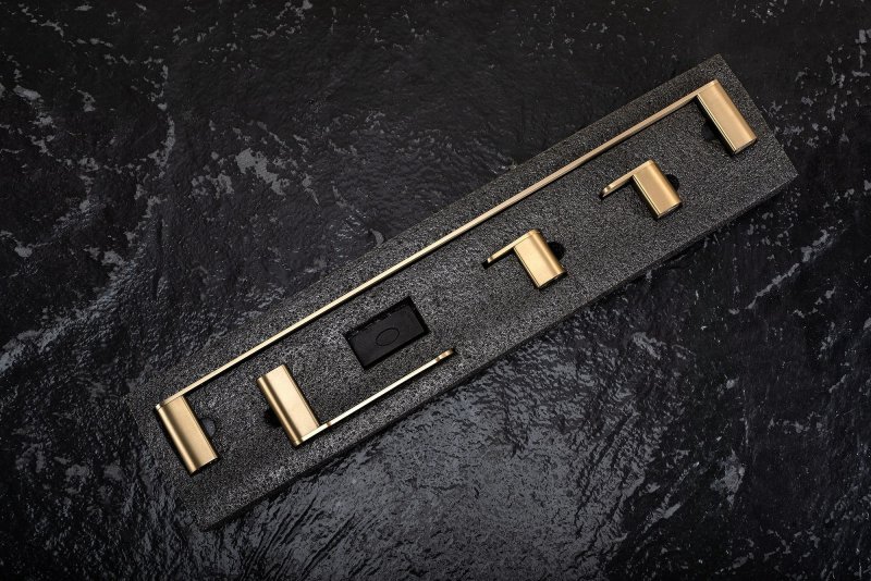 BATHROOM HOOK SET REA MATI BRUSH GOLD 4 PIECES