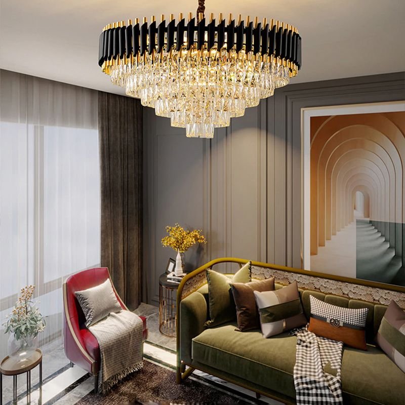 Chandelier Toolight APP1058-CP Gold Black Crystal E14 9-light points