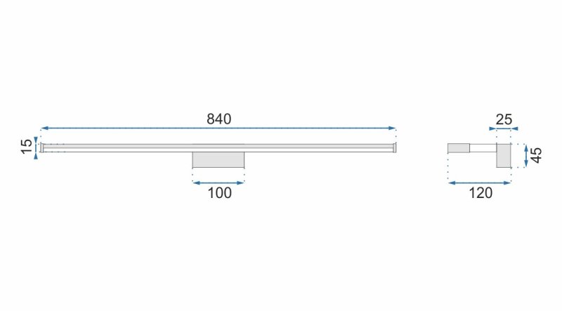 Bathroom Wall LED Light TOOLIGHT APP371-1W Chrome 18W 90cm