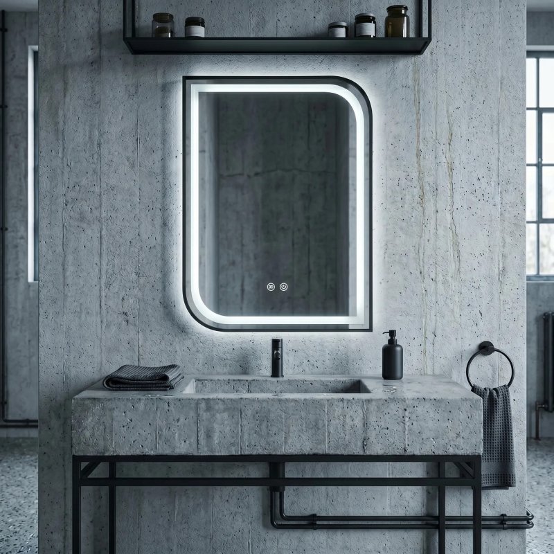 Mirror Rea Zone 70X50 Led Black