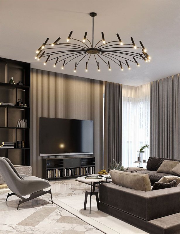 Pendant Lamp TOOLIGHT APP1196-15CP Black Metal G9 15-light points