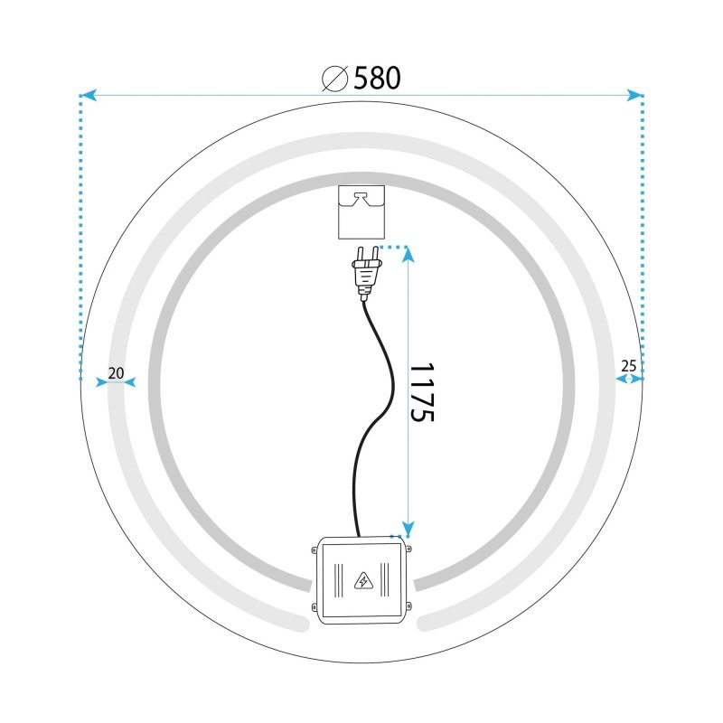 MIRROR REA MODERN 60 LED TRANSPARENT