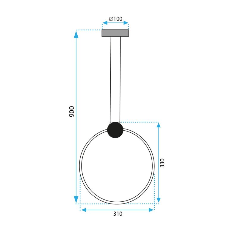 Pendant LED Lamp TOOLIGHT APP1393-CP Gold 30cm
