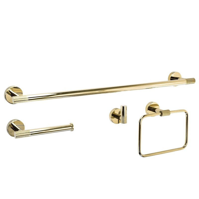 BATHROOM HOOK SET REA GRID GOLD 4 PIECES