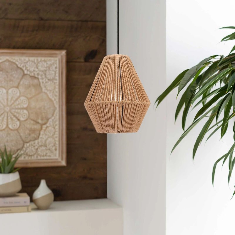 Pendant LED Lamp TOOLIGHT APP1150-1W Brown Black Metal Rope 60W