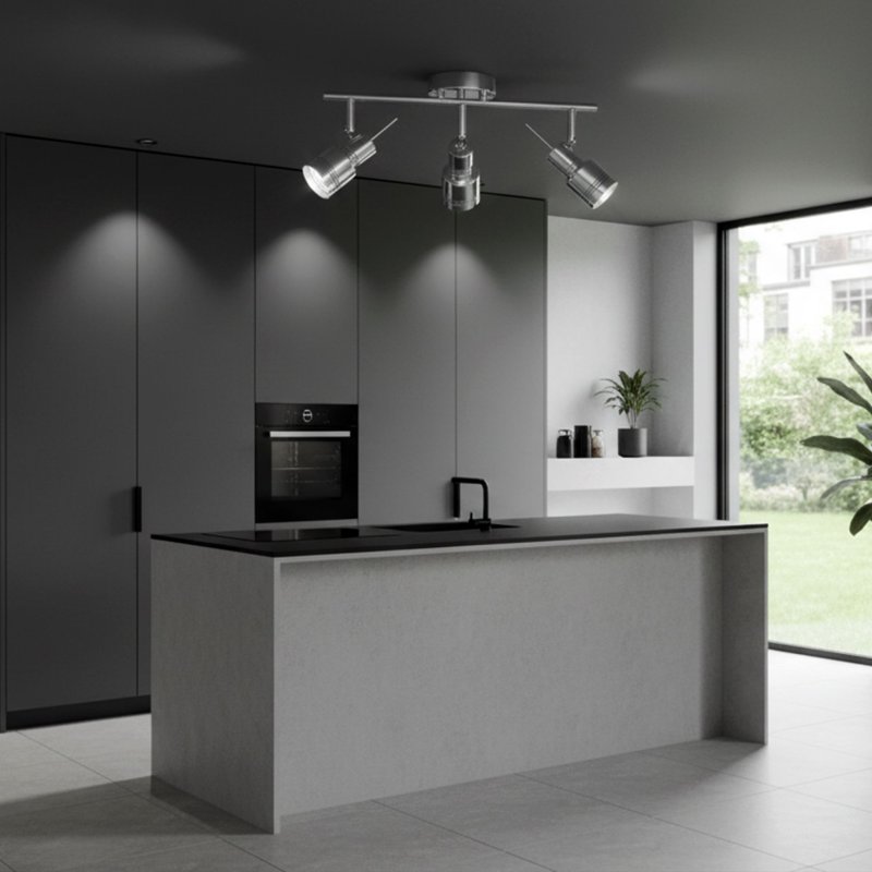 Ceiling Lamp Chandelier TOOLIGHT APP747-3C Spotlight 3 Chrome 3-light points GU10 18x46Cm