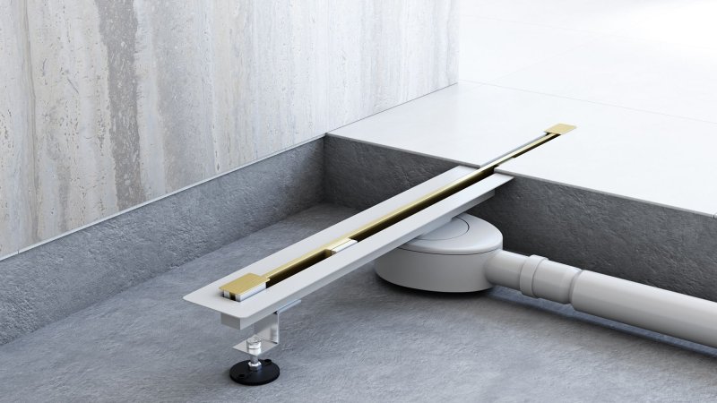 Linear drainage Rea Neo Ultra Slim Mirror Gold Pro 70
