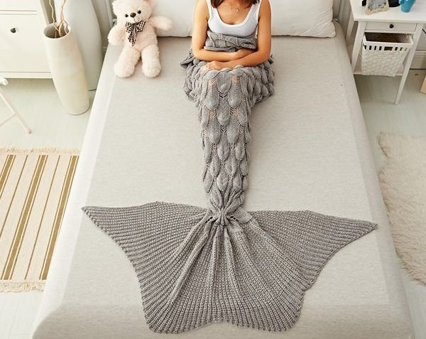 Blanket Mermaid Tail Grey
