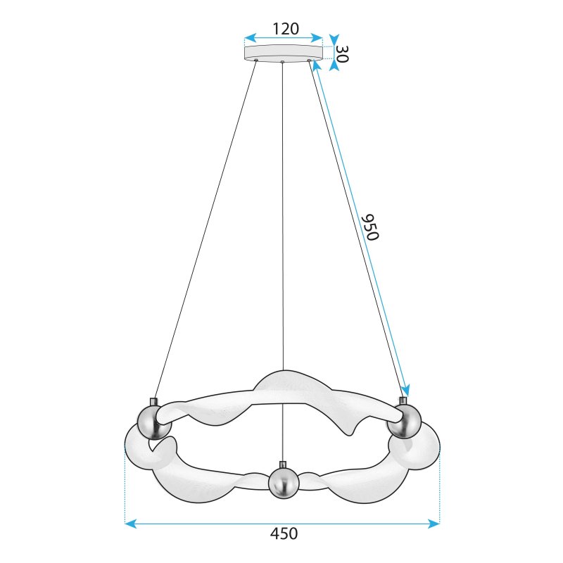 CEILING LAMP CHANDELIER TOOLIGHT LED G010-CP WHITE GOLD
