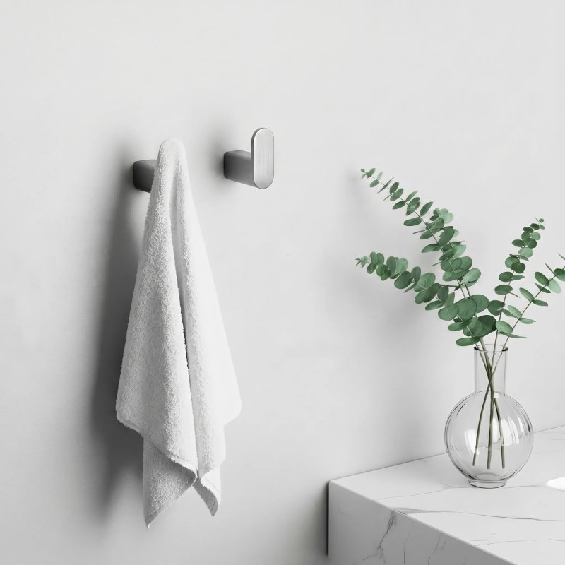 Set Of Bathroom Hangers Rea Mati Brush Nickel