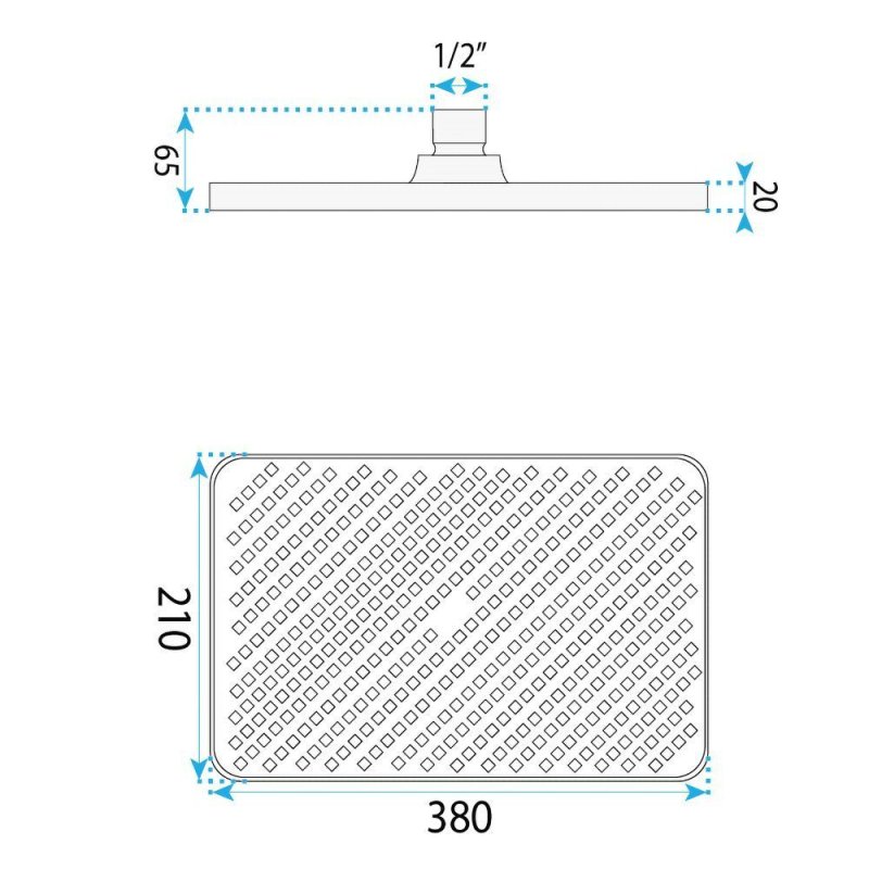 Rea Rectangular Shower Head Js-032 Chrome