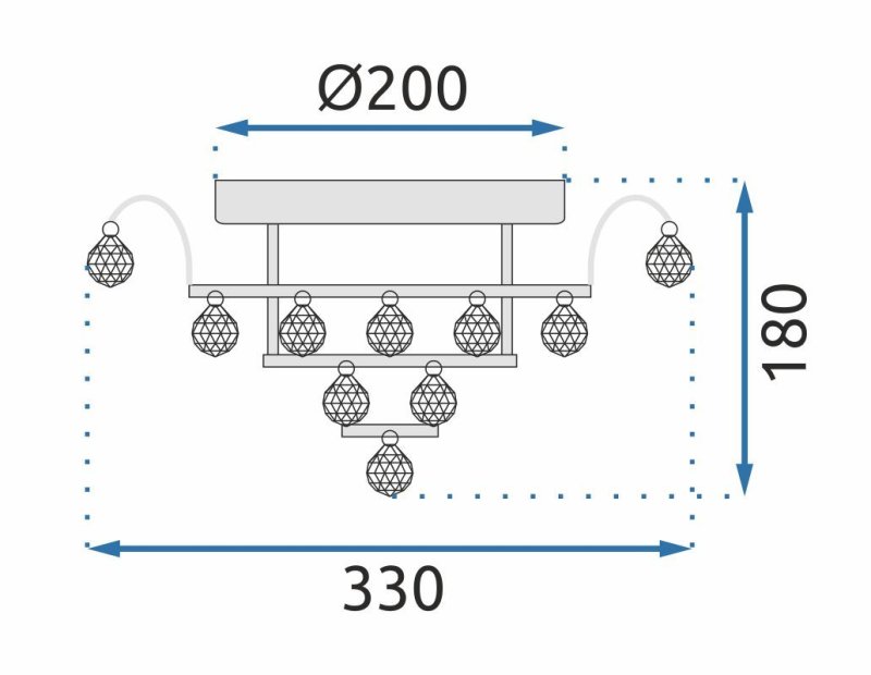 Ceiling Lamp Chandelier TOOLIGHT APP783-3C Cristal Round 3-light points E14
