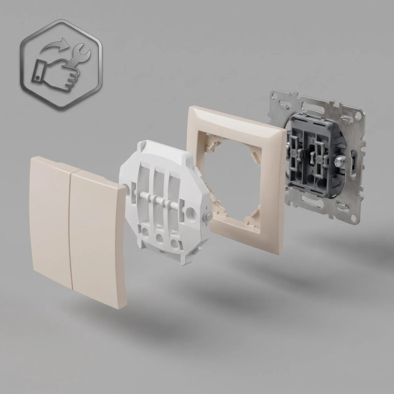 Toolight Double Switch Oste Jnh007-w Beige