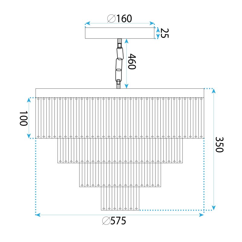 CEILING LAMP CHANDELIER TOOLIGHT APP1534-8CPR CHROME