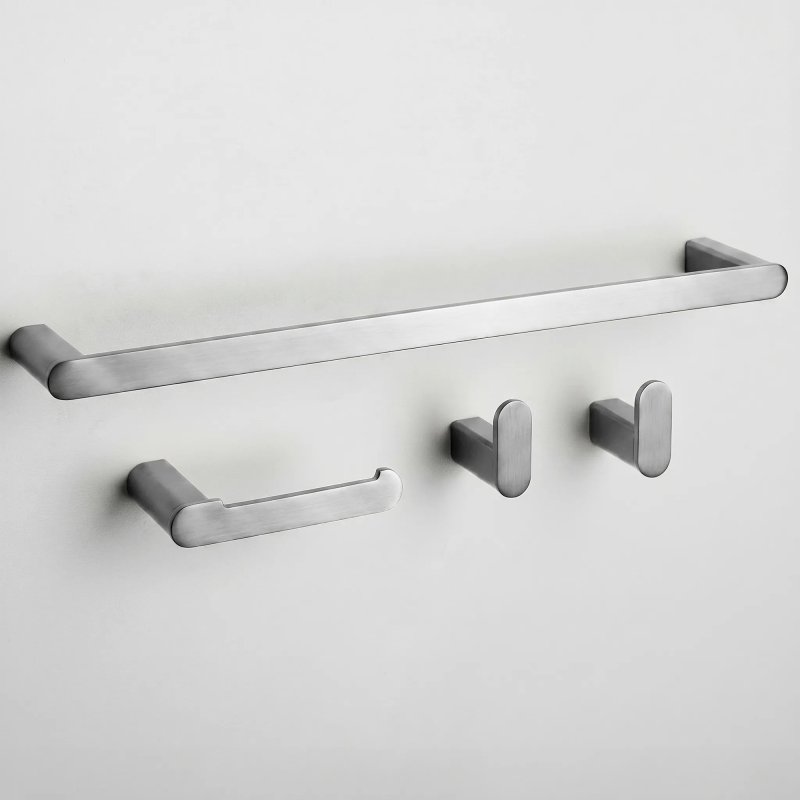 Set Of Bathroom Hangers Rea Mati Brush Nickel