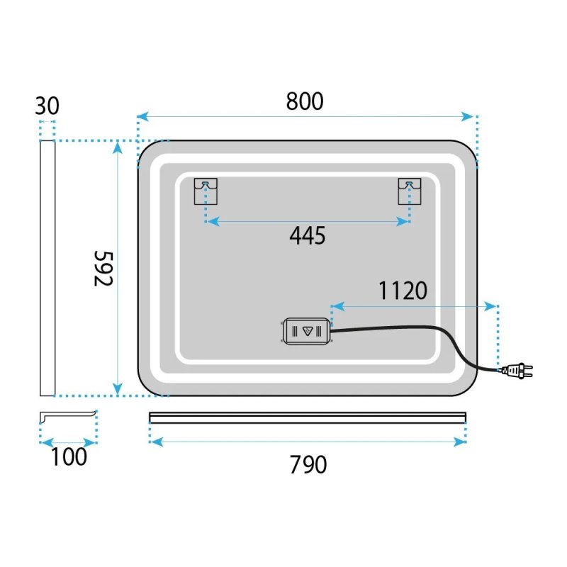 Mirror Rea L-8060 Led Transparent