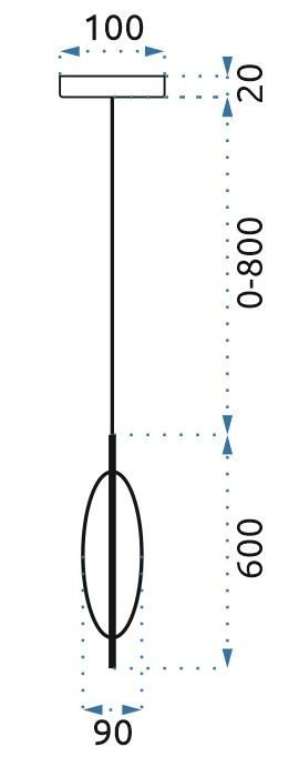 Pendant LED Lamp TOOLIGHT APP549-1CP Glass Metal Gold 1-light point 9x9x60-140cm