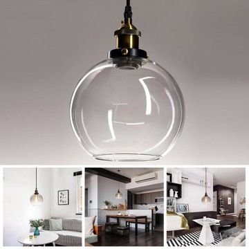 Pendant Lamp TOOLIGHT APP044-1CP GreenO B Black Metal Glass Ball E27