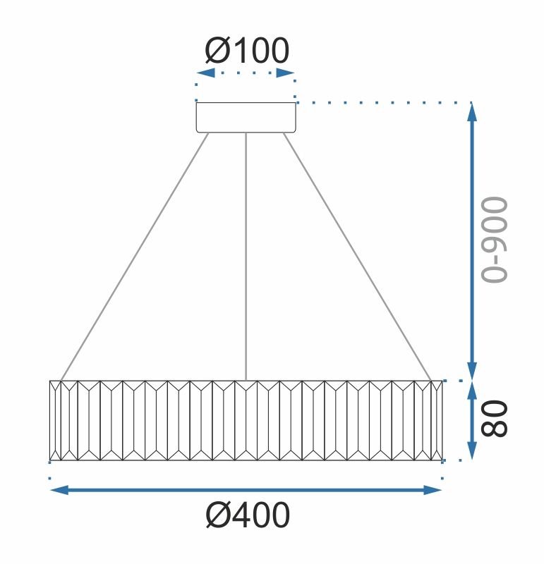 Pendant LED Lamp TOOLIGHT APP982-CP Cristal Round 2-light points 24W 40x40x8-98cm