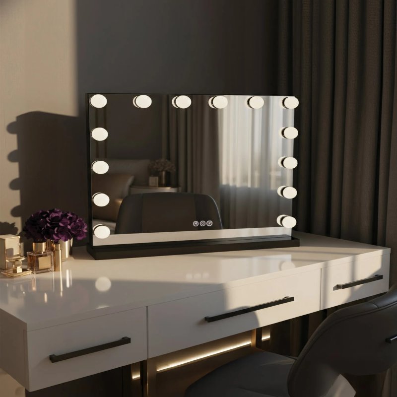 Mirror Rea Hollywood 58X45 Led Black
