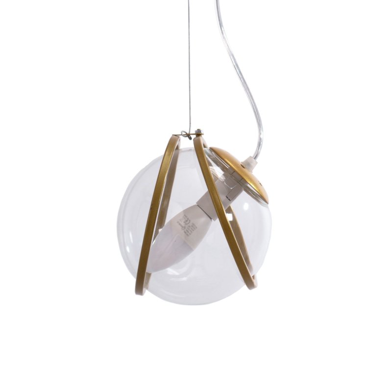 Pendant Lamp TOOLIGHT APP1089-1CP Gold Transparent Ball 1-light point E27 14x14x16-106cm