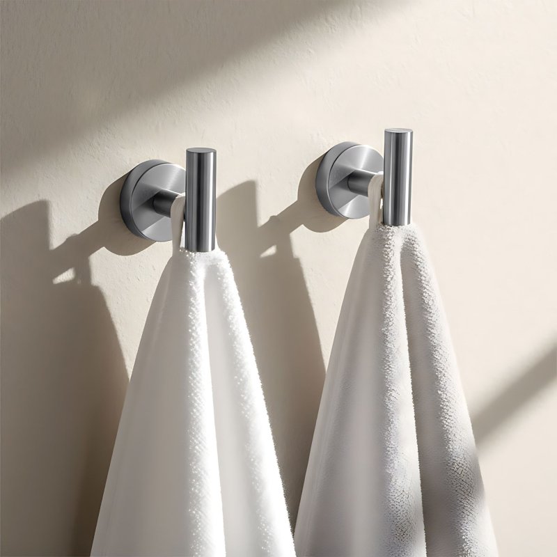 Set Of Bathroom Hangers Rea Ari Brush Nickel
