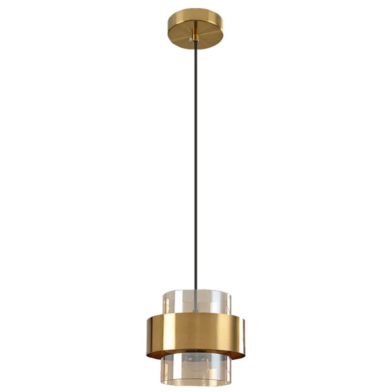 Pendant Lamp TOOLIGHT APP1236-1CP Gold Metal Glass E27 1-light point