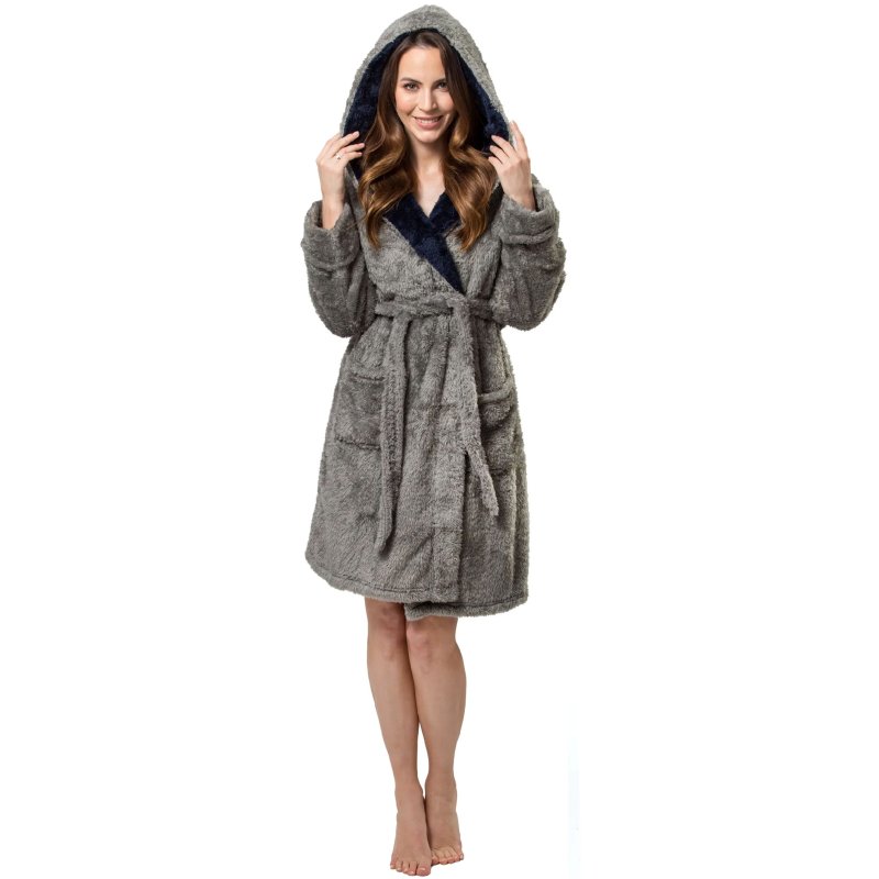 Bathrobe Jordan Grey-Navy M