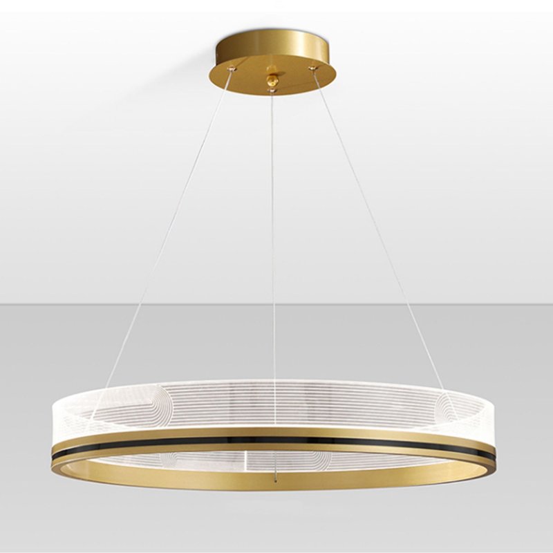 Pendant LED Lamp TOOLIGHT APP1189-CP 40cm Gold Metal Plastic 32W