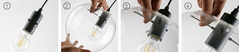 Pendant Lamp TOOLIGHT APP041-1CP LASSI Glass 3 Balls Rose-Gold 20-25-30cm E27