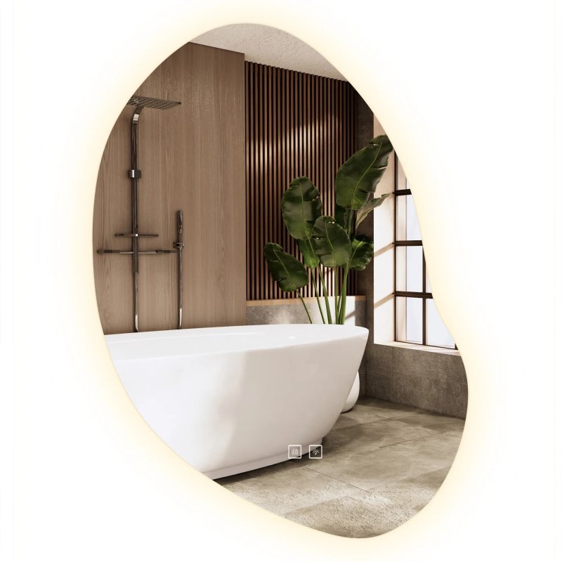 Bathroom LED Mirror REA CLOUD C 80x60cm