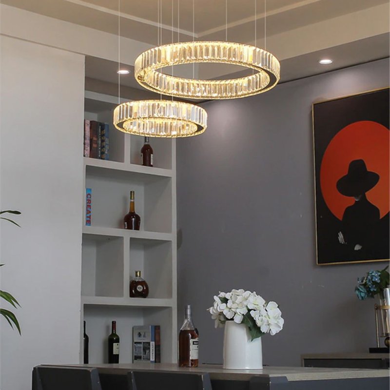 Pendant LED Lamp TOOLIGHT APP982-CP Cristal Round 2-light points 24W 40x40x8-98cm