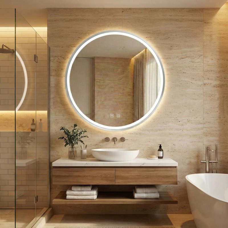 Mirror LED 60cm MMJ BRUSH SILVER