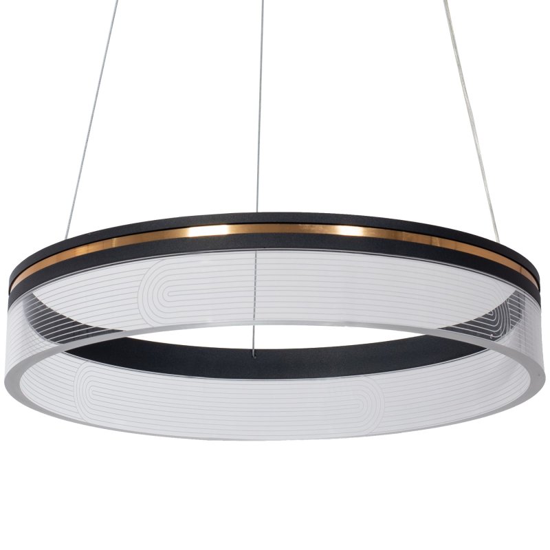 Pendant LED Lamp TOOLIGHT APP1191-CP 40cm Black Plastic 32W + remote control