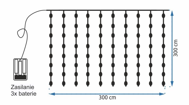 Curtain LED 300 Diode 3x3m