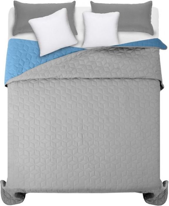 bedspread quilted Diamante L.Grey / Blue
