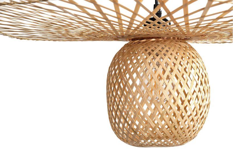Pendant Lamp TOOLIGHT APP881-1CP Black Brown Metal Bamboo E27 1-light point
