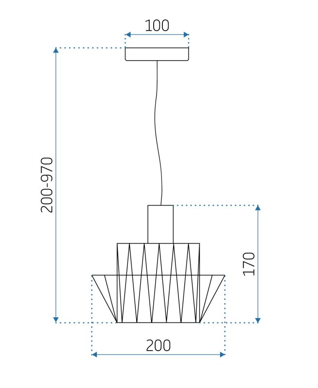 Pendant Lamp TOOLIGHT APP943-1CP KIT Chrome 1-light point E27 20x20x17-97cm