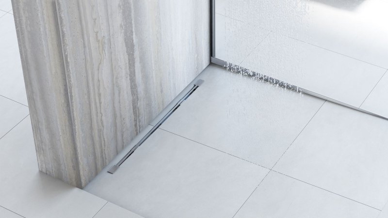 Linear drainage Rea Neo Ultra Slim Pro Nickel Brush INOX 80