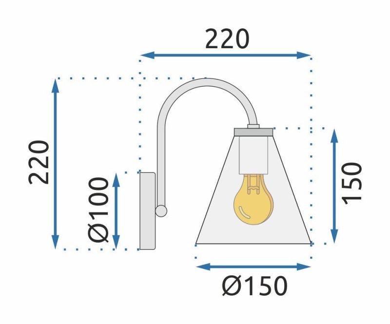 Wall Light Toolight APP933-1W E27 white / brown