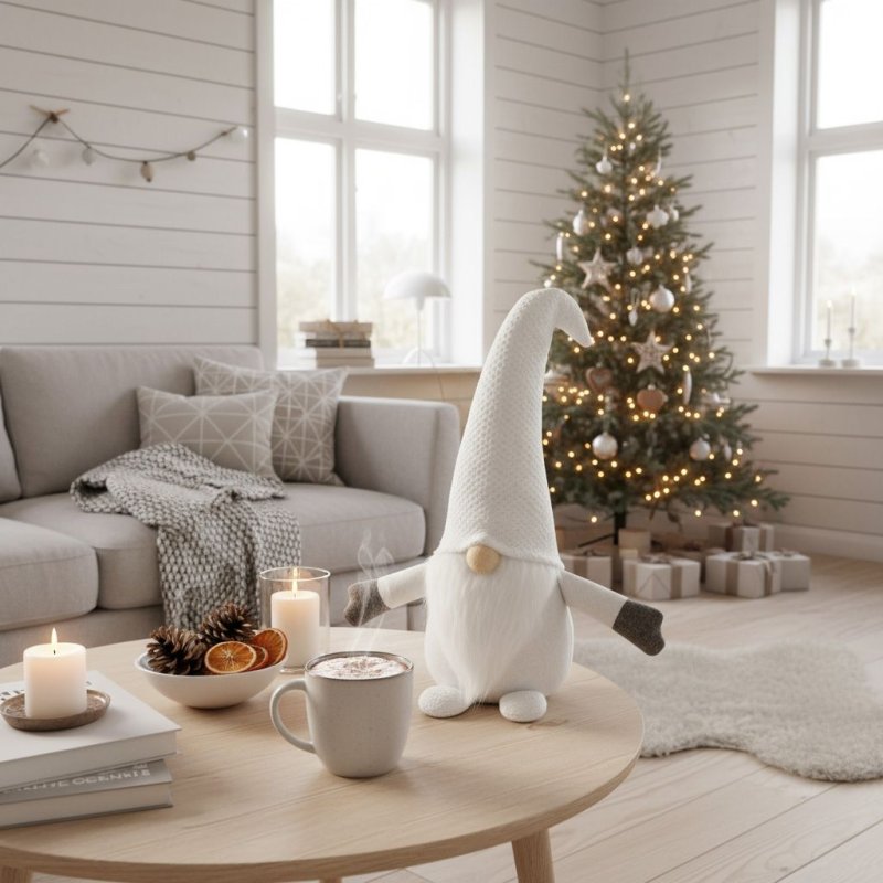 Christmas Gnome 35cm YX045 White