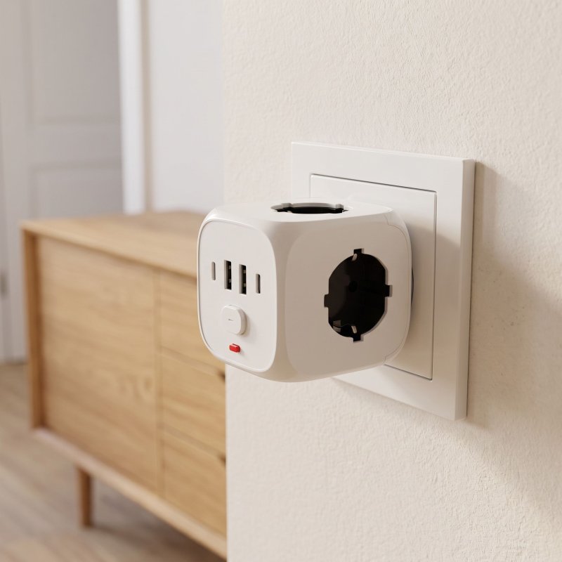 Toolight 7-in-1 Cube Power Splitter Jnh019 White
