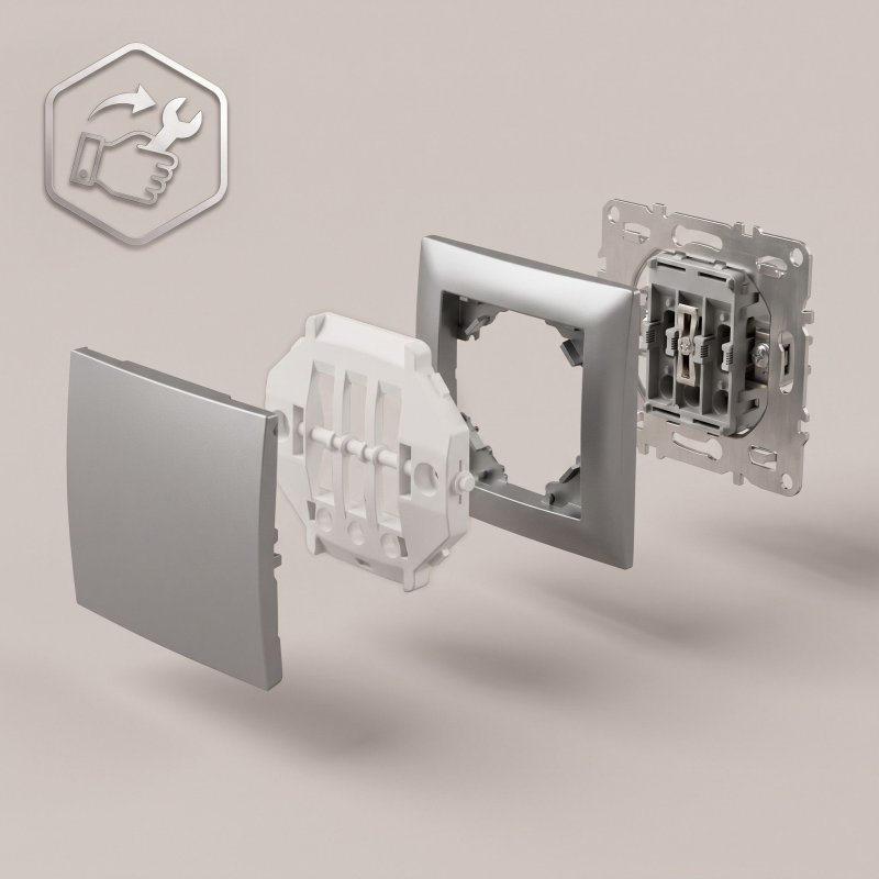 Toolight Single Switch Oste Jnh006-w Grey